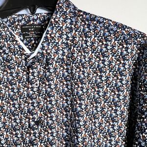 Shaquille O'Neal Men's Big‎ Fit Button Down Shirt XLG Cooling Stretch Navy NWT